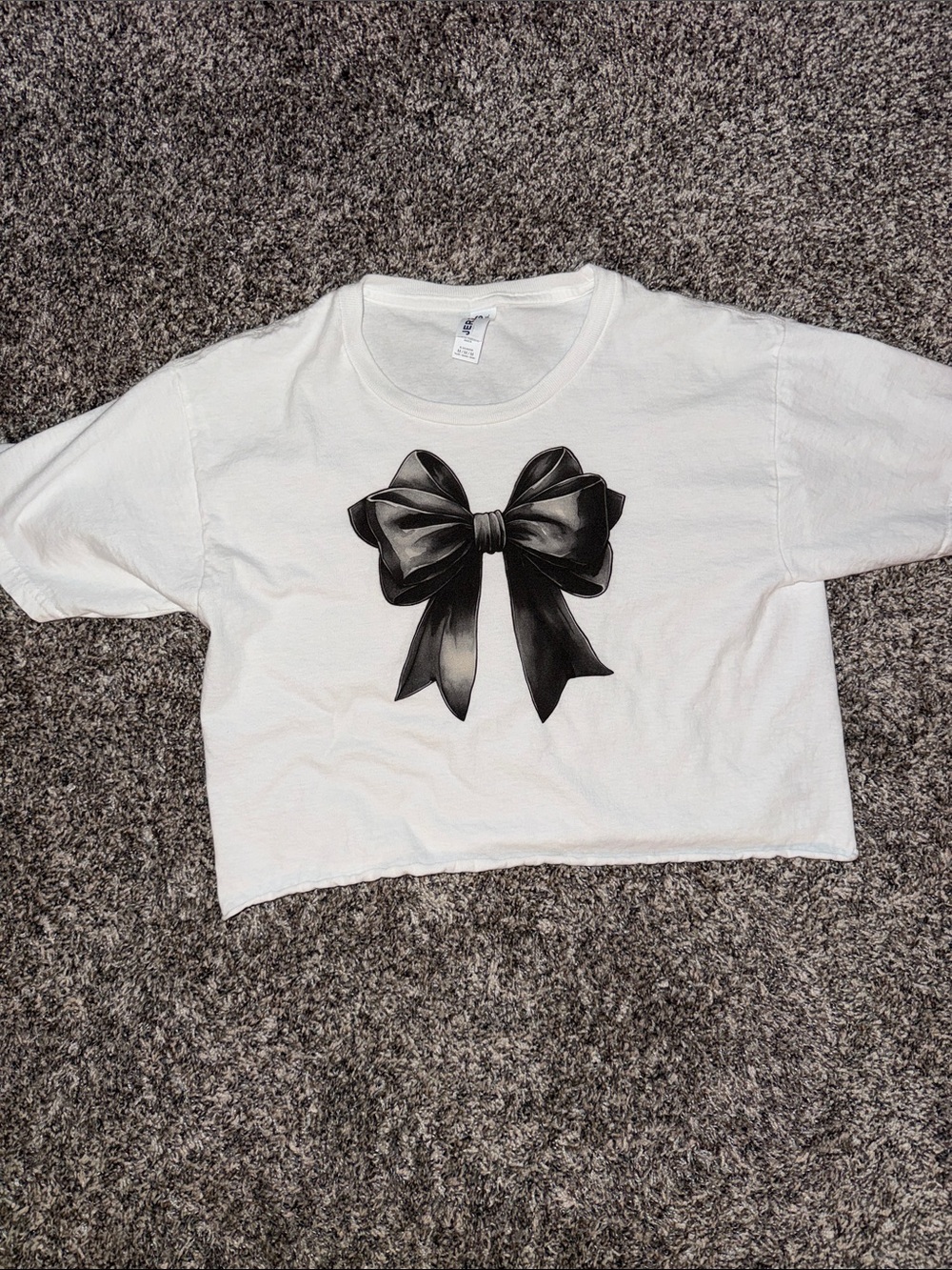 Jerzees White Tee with Black Bow Graphic